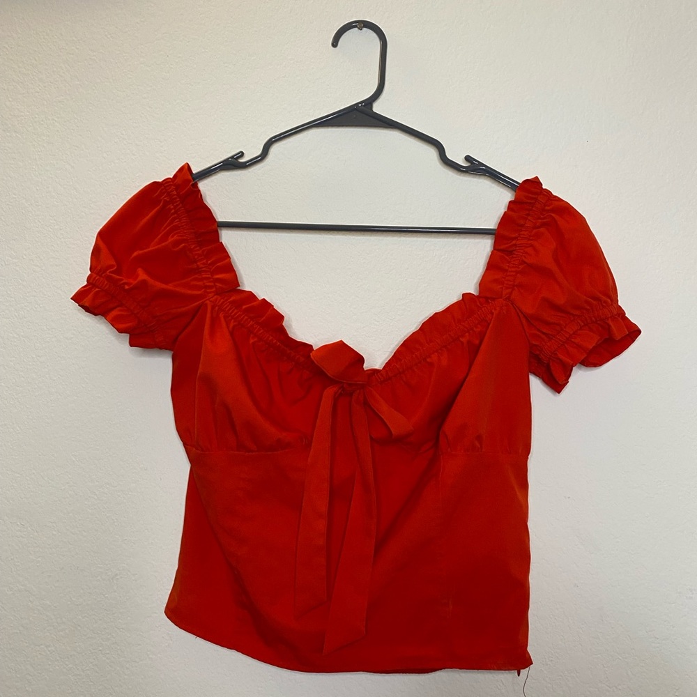 Red milkmaid top